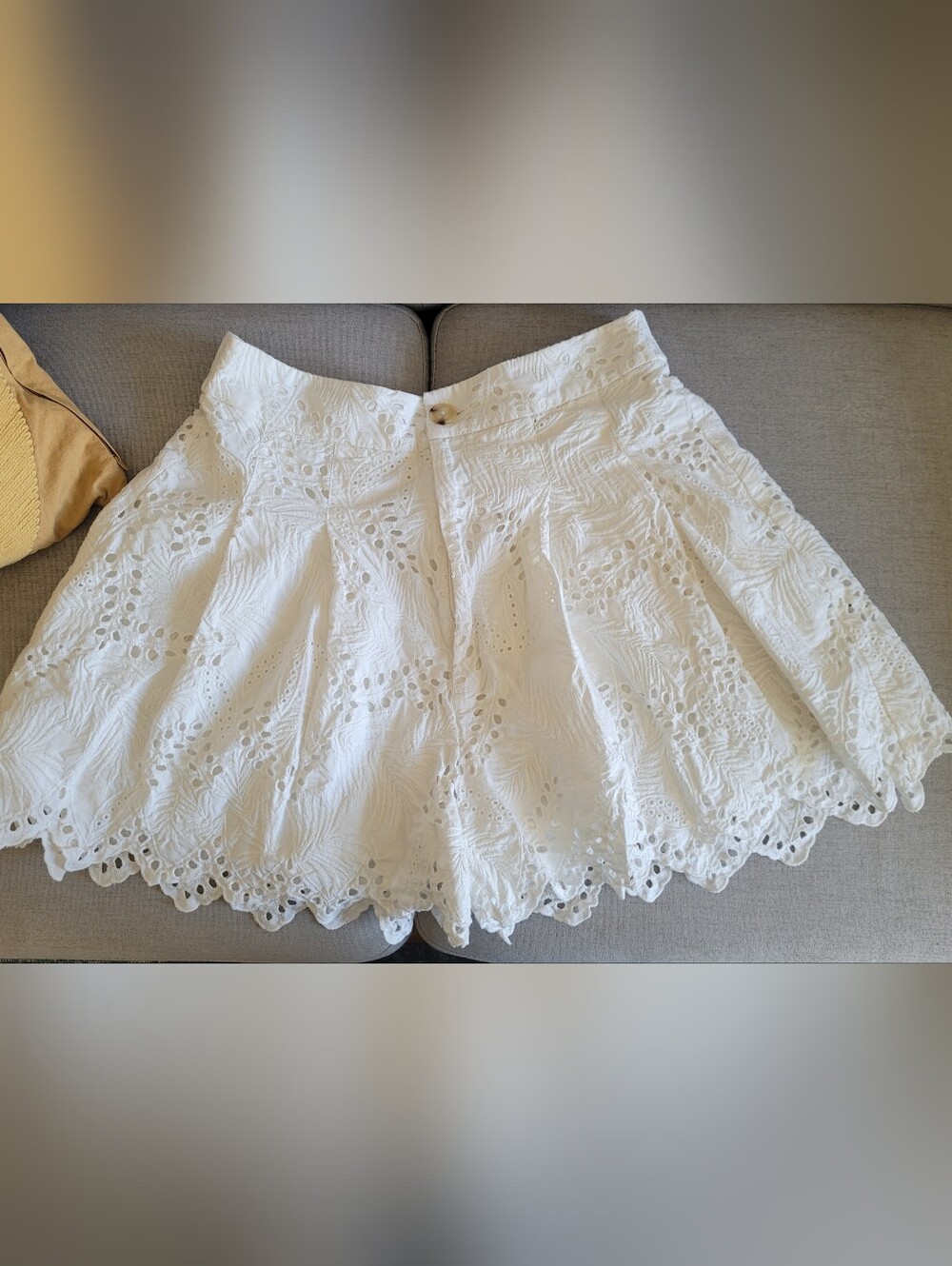 Anthropologie White Eyelet Shorts
